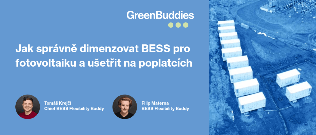 Greenbuddies webinář: Jak správně dimenzovat BESS pro fotovoltaiku a ušetřit na poplatcích